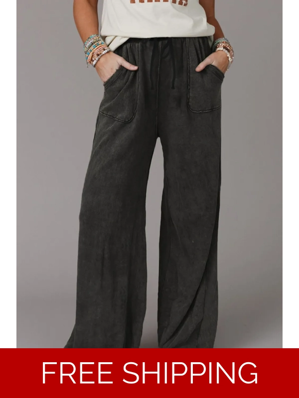 Wide Leg Pocketed Pants